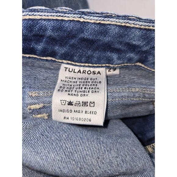 Tularosa Penelope Mid-Rise Flare Jeans W29 Blue Pockets CLEAN Made in USA - Picture 14 of 16